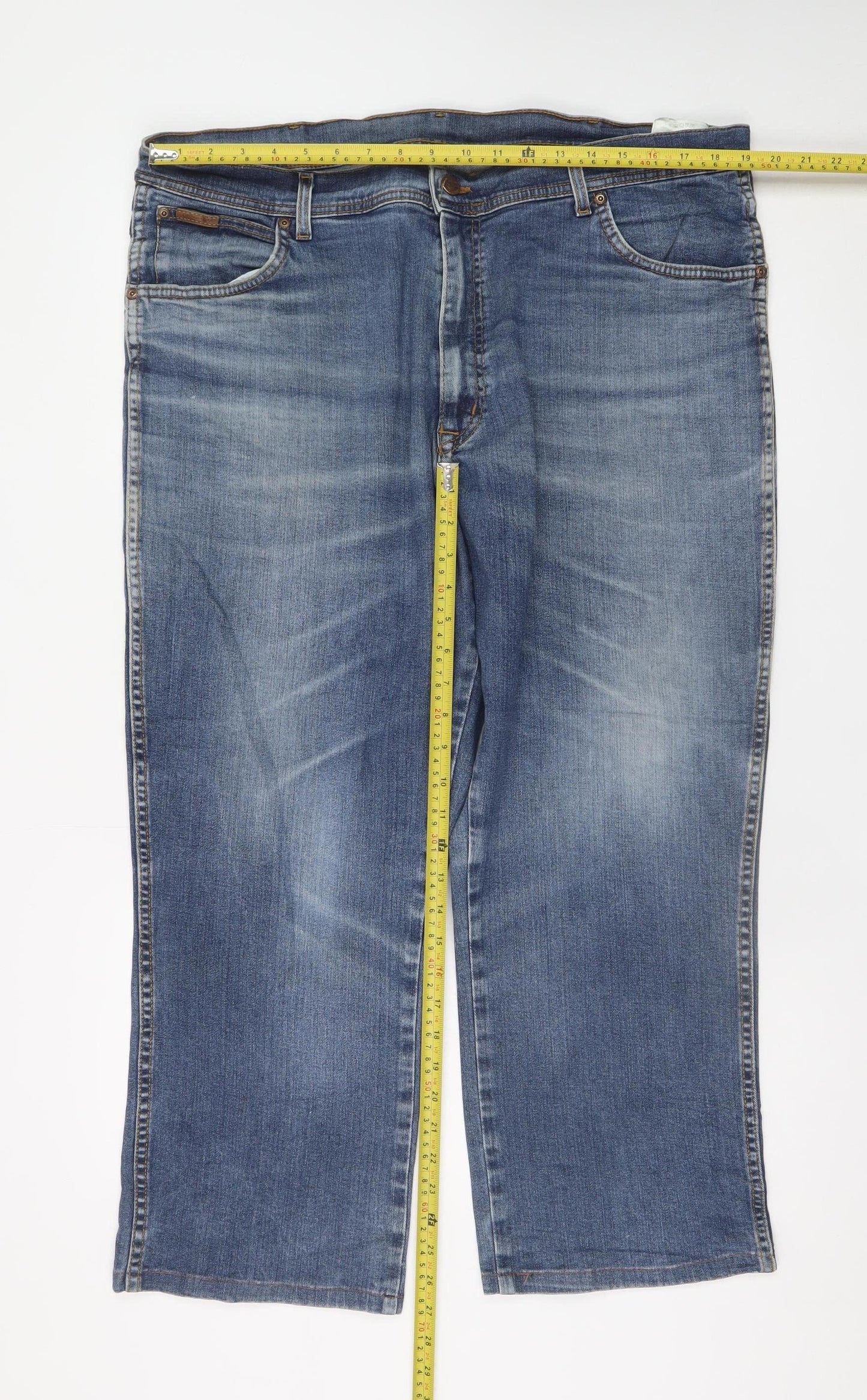 Wrangler Mens Blue 42x34 Texas Stretch Regular Straight Jeans