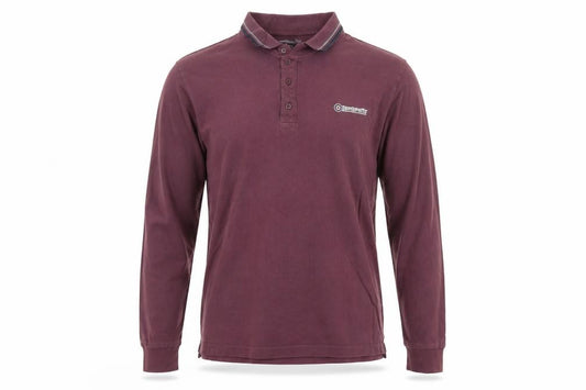 Lambretta Men Purple Long Sleeve Polo Shirt Size L Retro Style