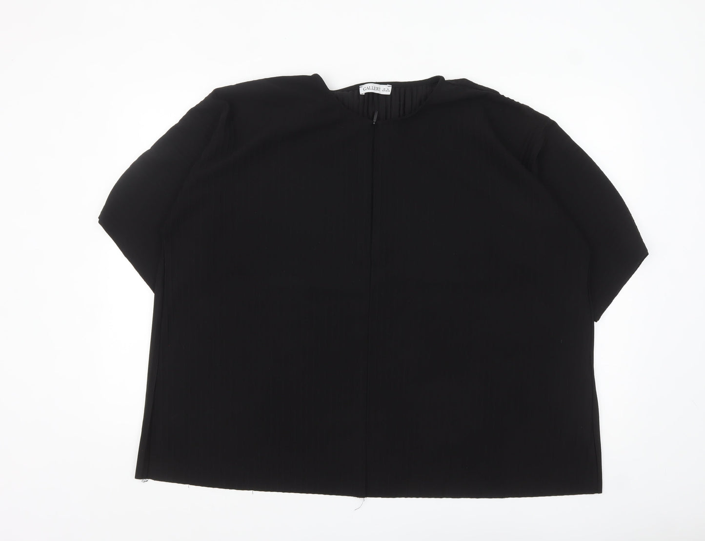 Gallery Women’s Black XL Basic Stretch Short Sleeve Blouse