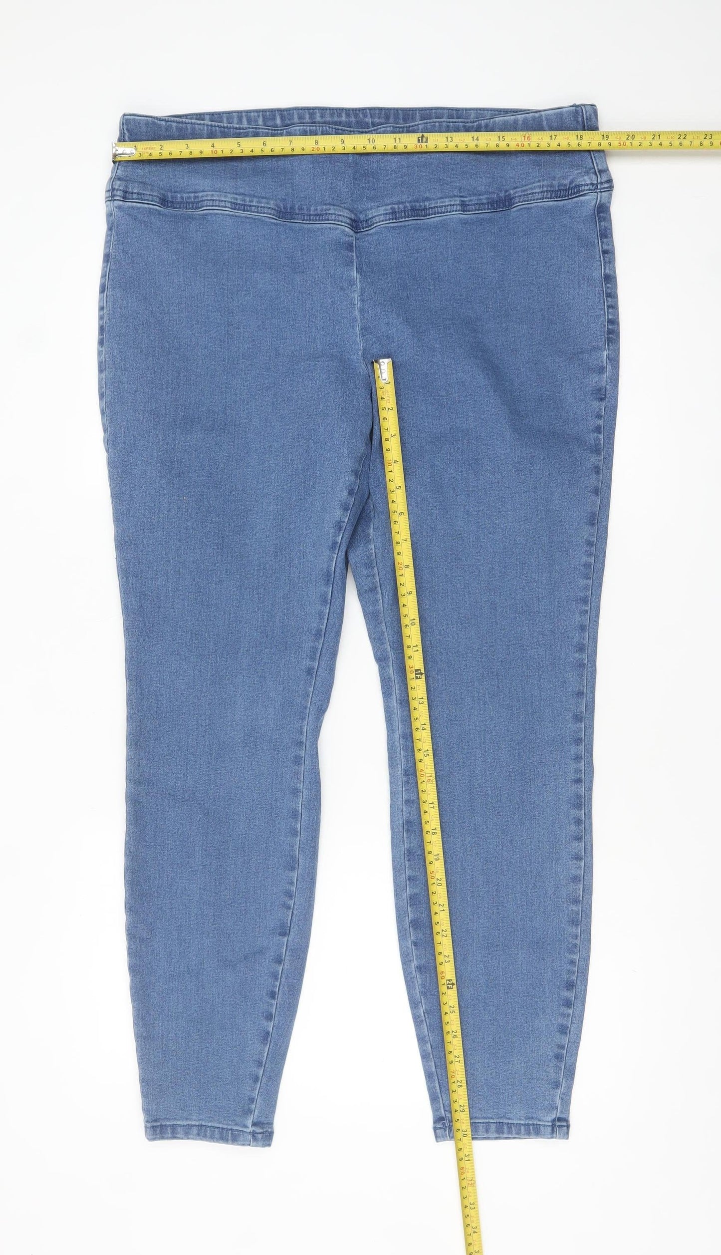 Zizzi Women's Blue Denim Jegging Jeans L Stretch Mid Rise