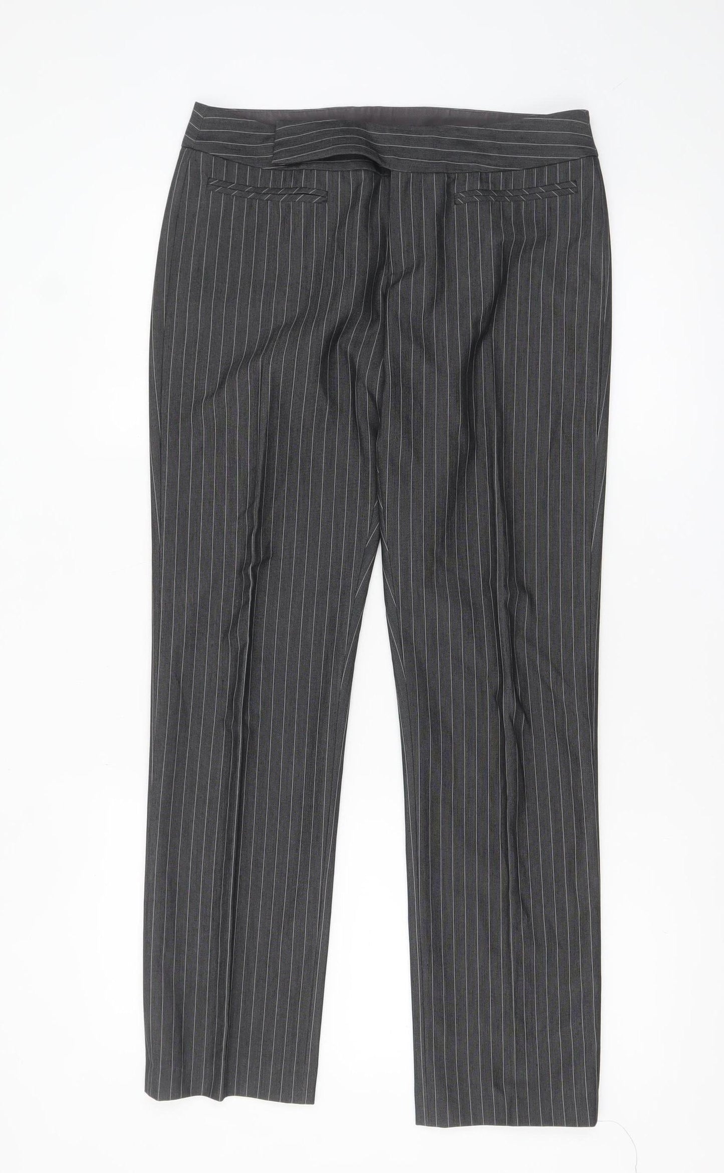 Mexx Women’s Grey Pinstripe Slim Fit Dress Trousers Size 10