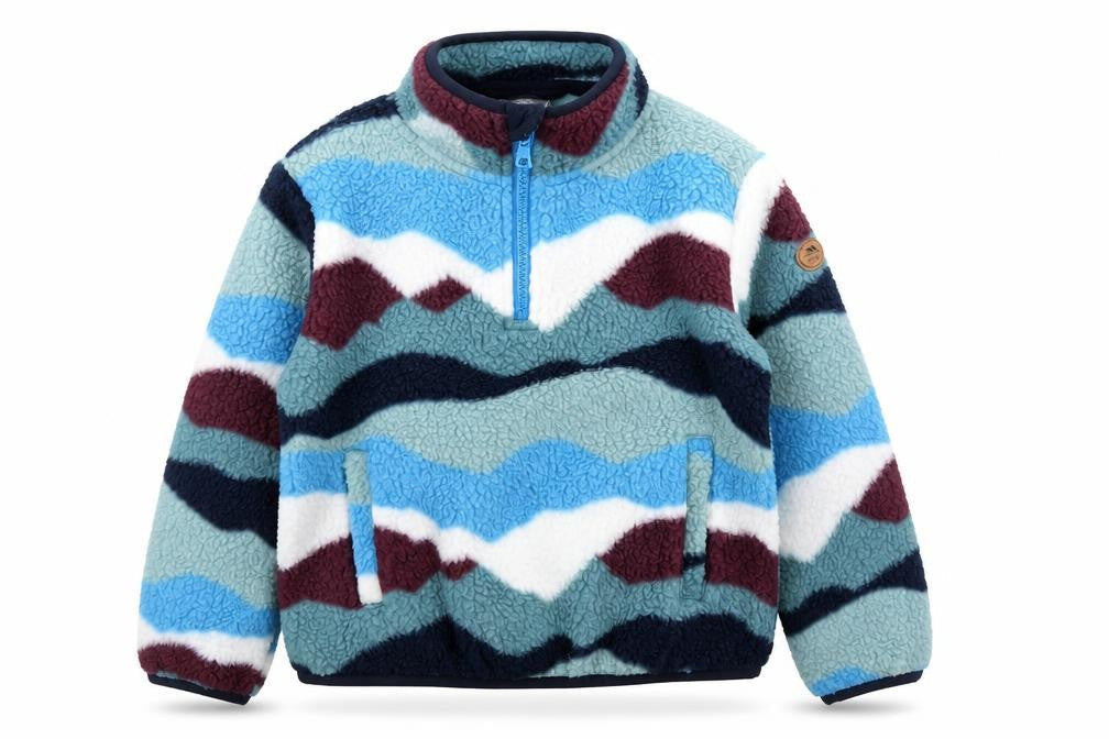 Trespass Kids Blue Multicoloured Fleece Half Zip Pullover Sweatshirt 3-4 Years