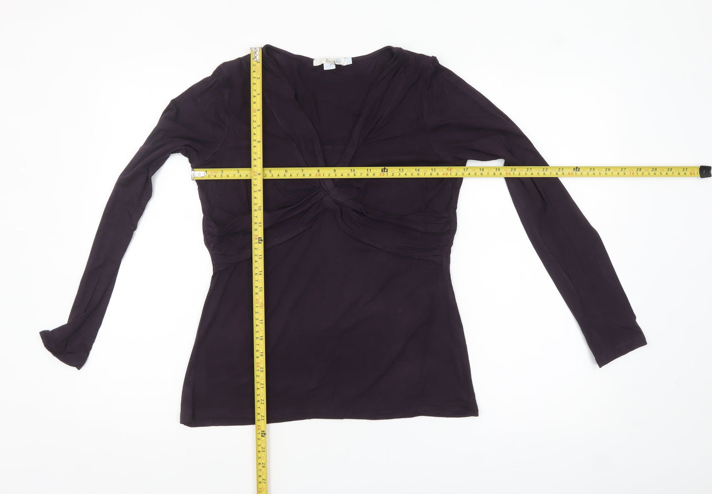 Boden Women’s Purple V-Neck Wrap Jersey Long Sleeve Blouse Size 12