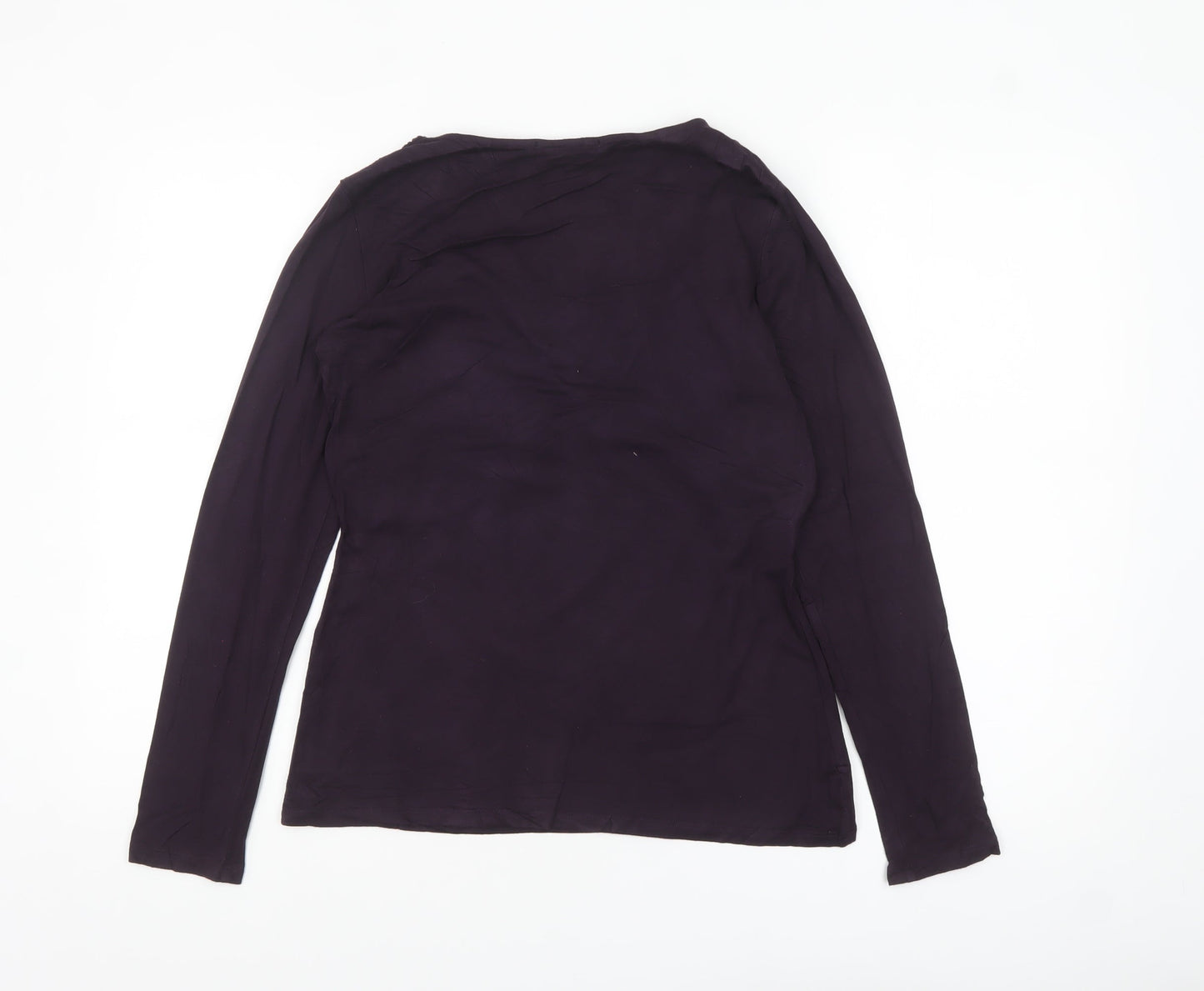 Boden Women’s Purple V-Neck Wrap Jersey Long Sleeve Blouse Size 12