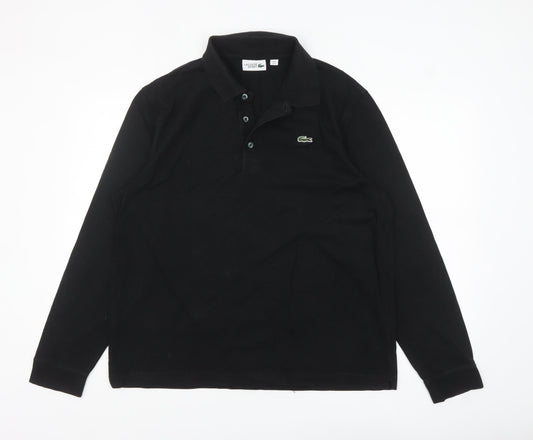 Lacoste Sport Men’s Black Long Sleeve Polo Shirt XL Cotton
