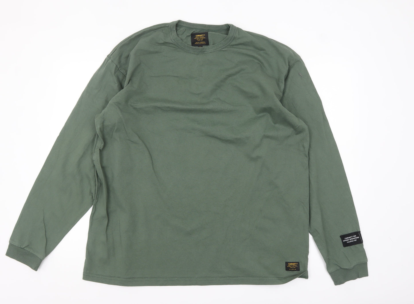 Carhartt WIP Mens Green XL Long Sleeve Military Cotton Top