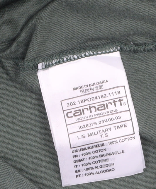 Carhartt WIP Mens Green XL Long Sleeve Military Cotton Top