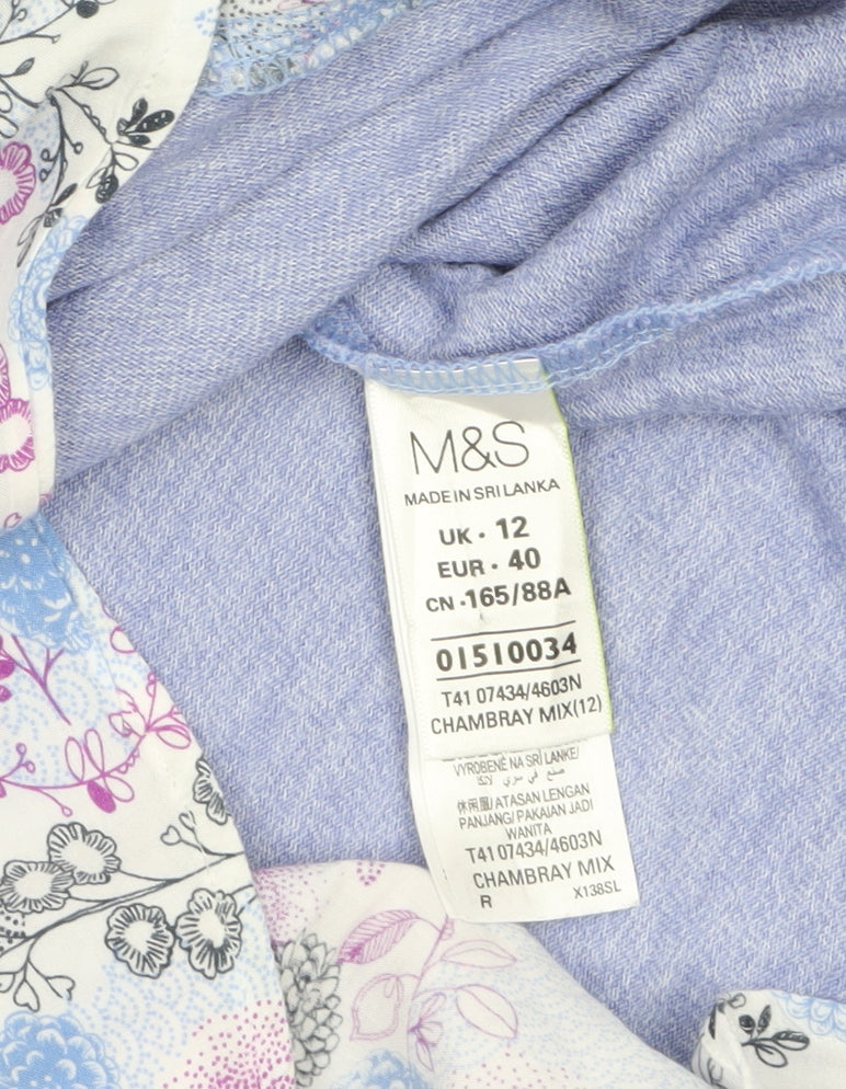 Marks and Spencer Women’s Purple 3/4 Sleeve Jersey Blouse Size 12
