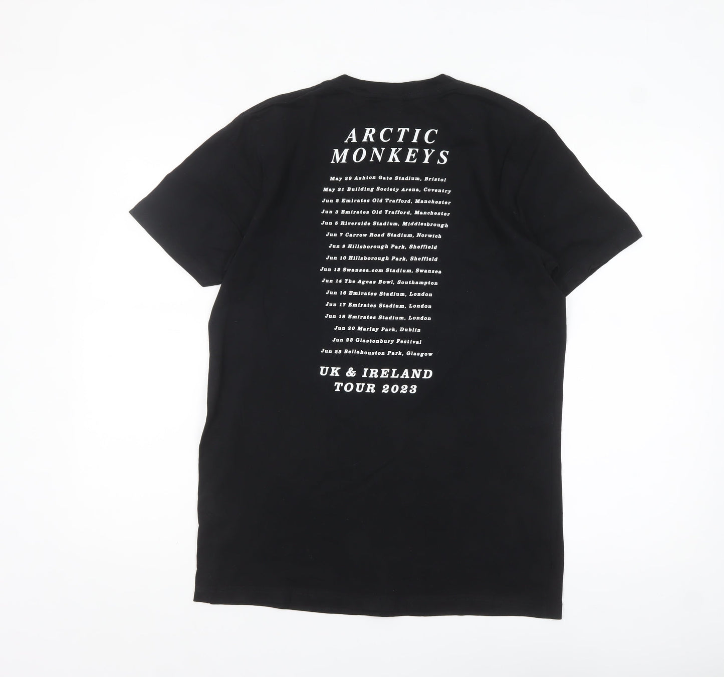 Earth Positive Men's Black Arctic Monkeys Tour 2023 Band T-Shirt Size S