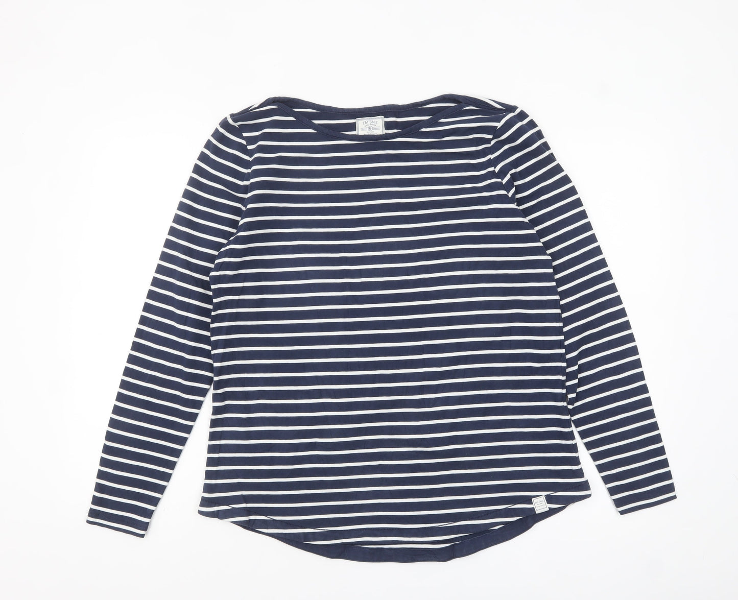Fat Face Womens Blue Striped Long Sleeve Organic Cotton Breton T-Shirt Size 14