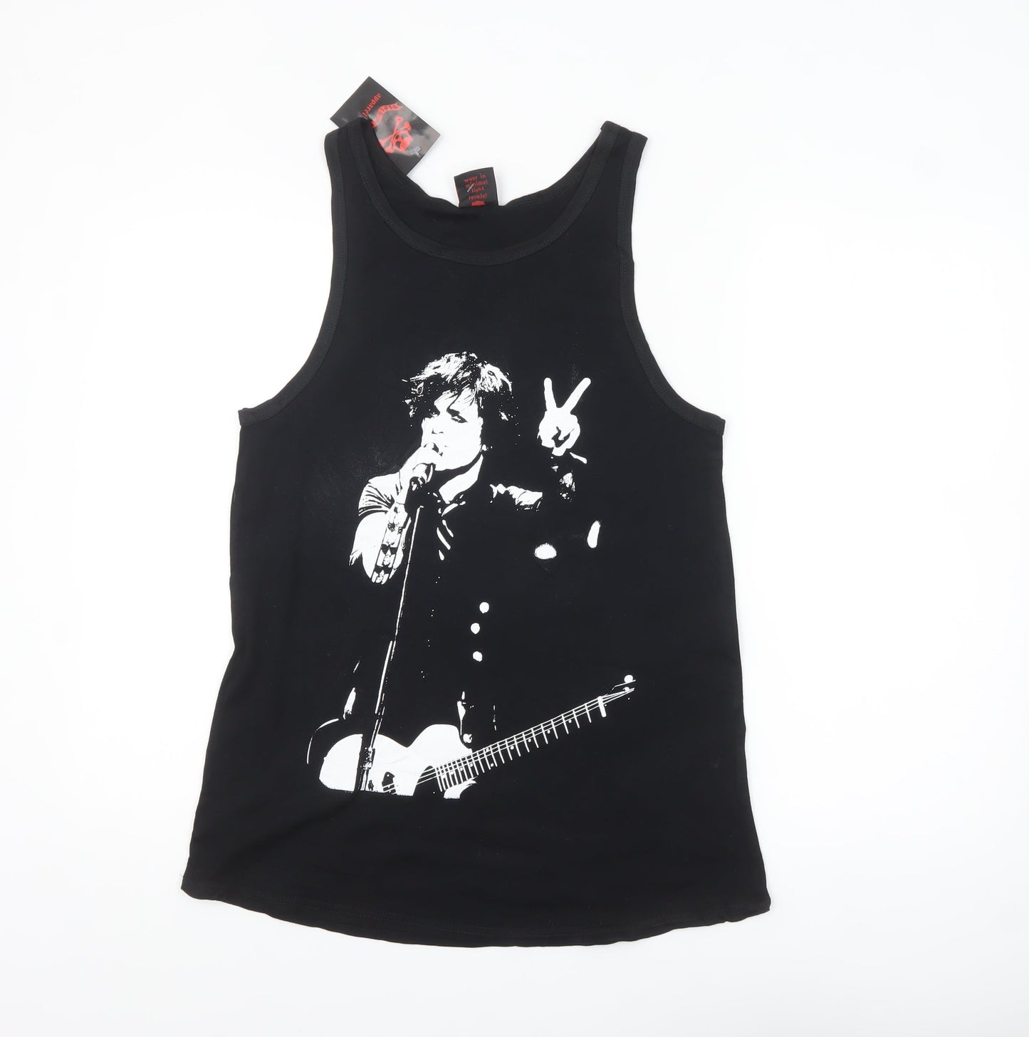 Death Kitty Women’s Black Music Tank Top S 100% Cotton Rock Style