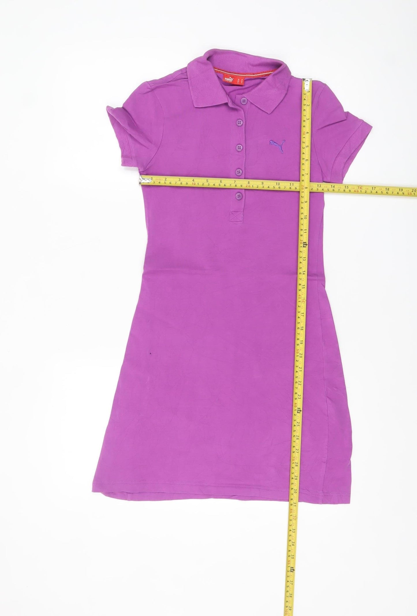 Puma Women Purple Collared Shirt Dress UK 6 Short Sleeve Casual