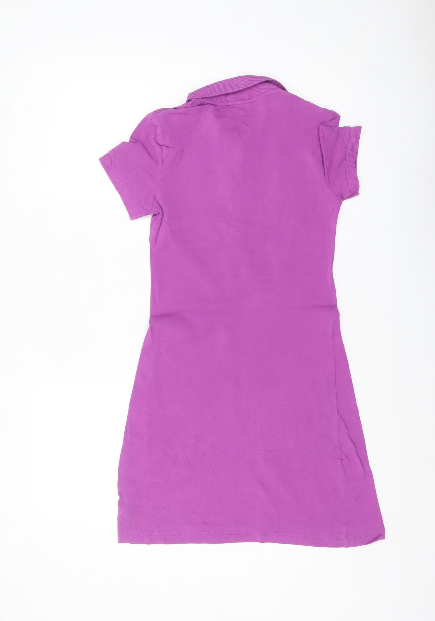 Puma Women Purple Collared Shirt Dress UK 6 Short Sleeve Casual
