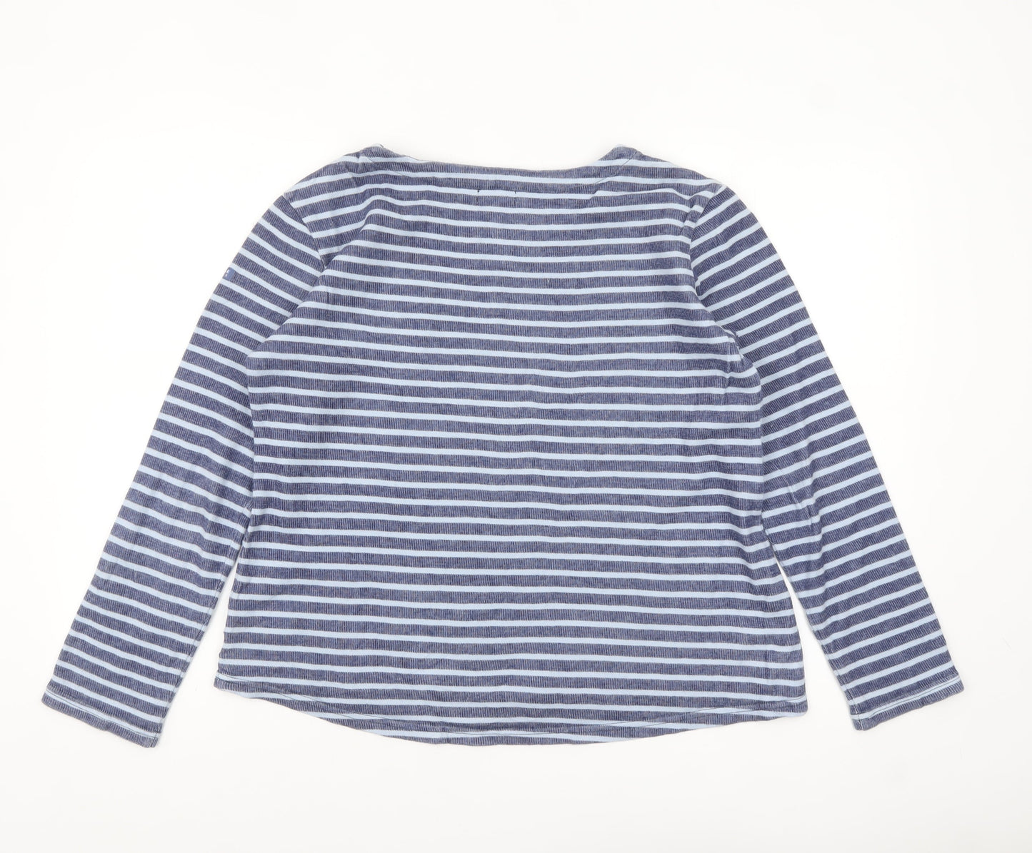 Batela Womens Blue Striped Cotton Nautical Long Sleeve Top Size 12