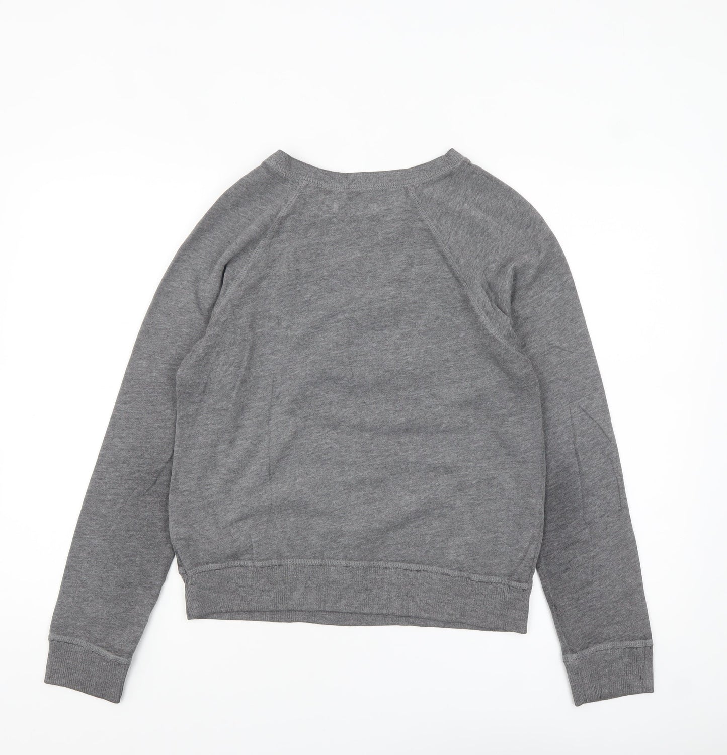Hollister Womens Grey Long Sleeve Crew Neck Basic T-Shirt S
