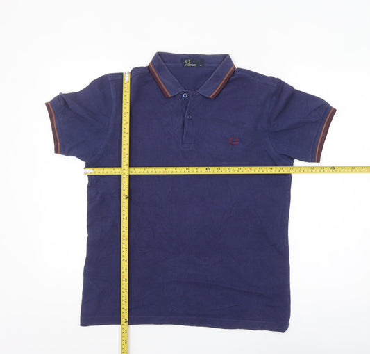 Fred Perry Men's Blue Regular Fit Cotton Polo Shirt M