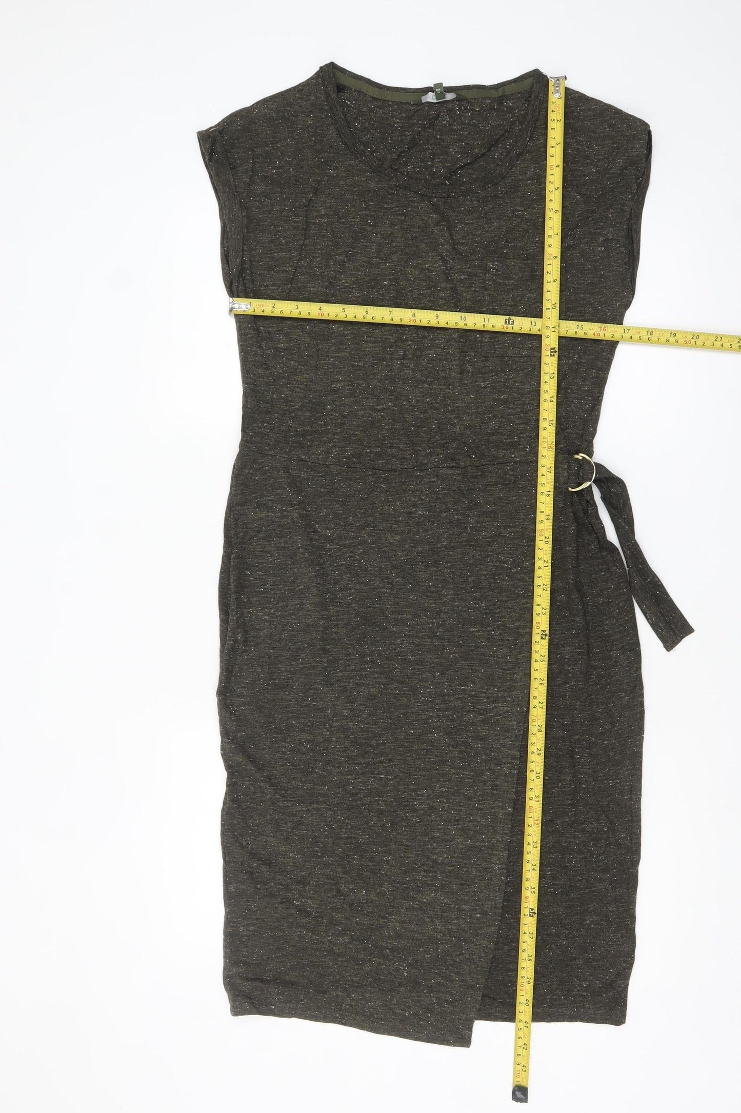 Next Women’s Brown Sleeveless Wrap Dress Size 8 Belted Jersey