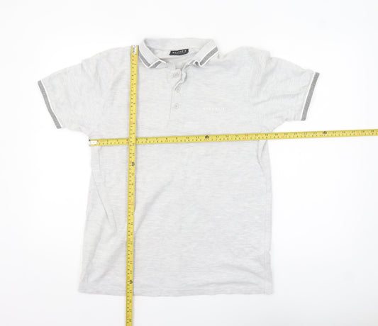 McKenzie Men's Grey Cotton Blend Short Sleeve Polo Shirt M