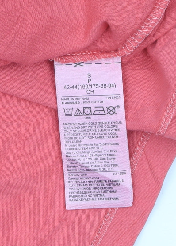 GAP Women's Pink V-Neck Short Sleeve Cotton T-Shirt Size S