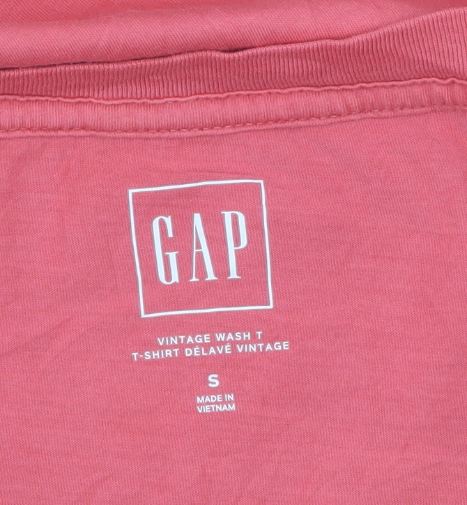 GAP Women's Pink V-Neck Short Sleeve Cotton T-Shirt Size S