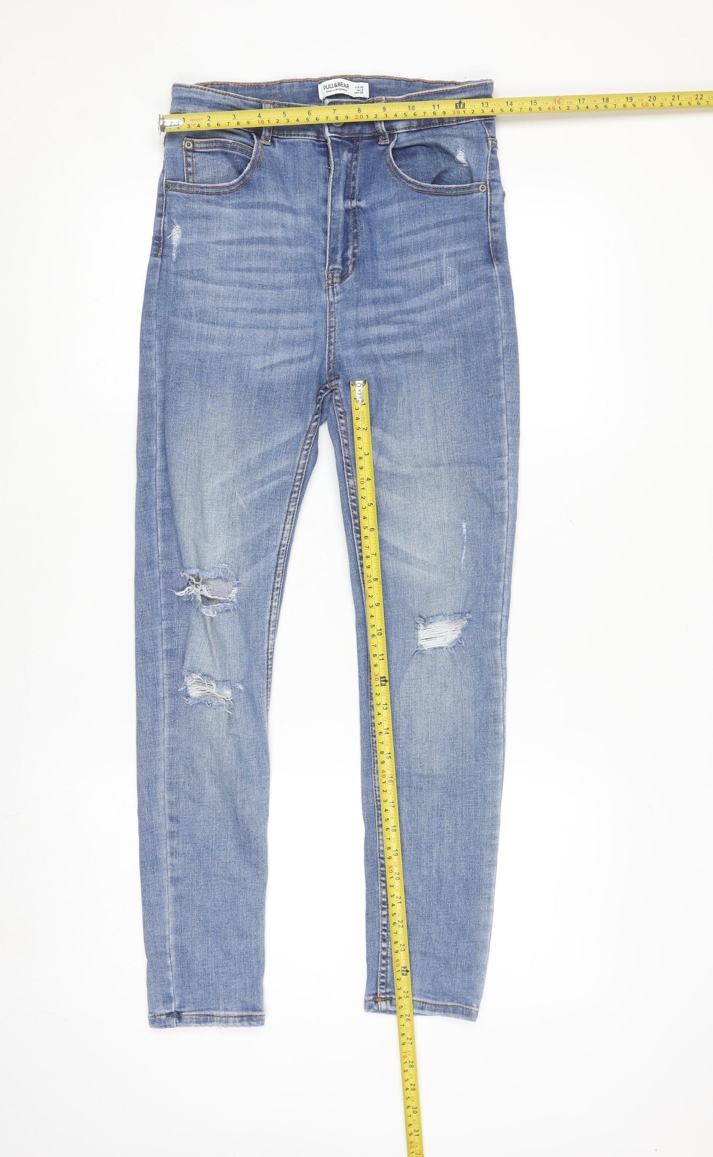 Pull&Bear Women Blue Size 10 Skinny Ripped Jegging Jeans