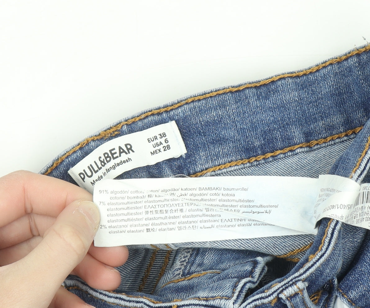 Pull&Bear Women Blue Size 10 Skinny Ripped Jegging Jeans