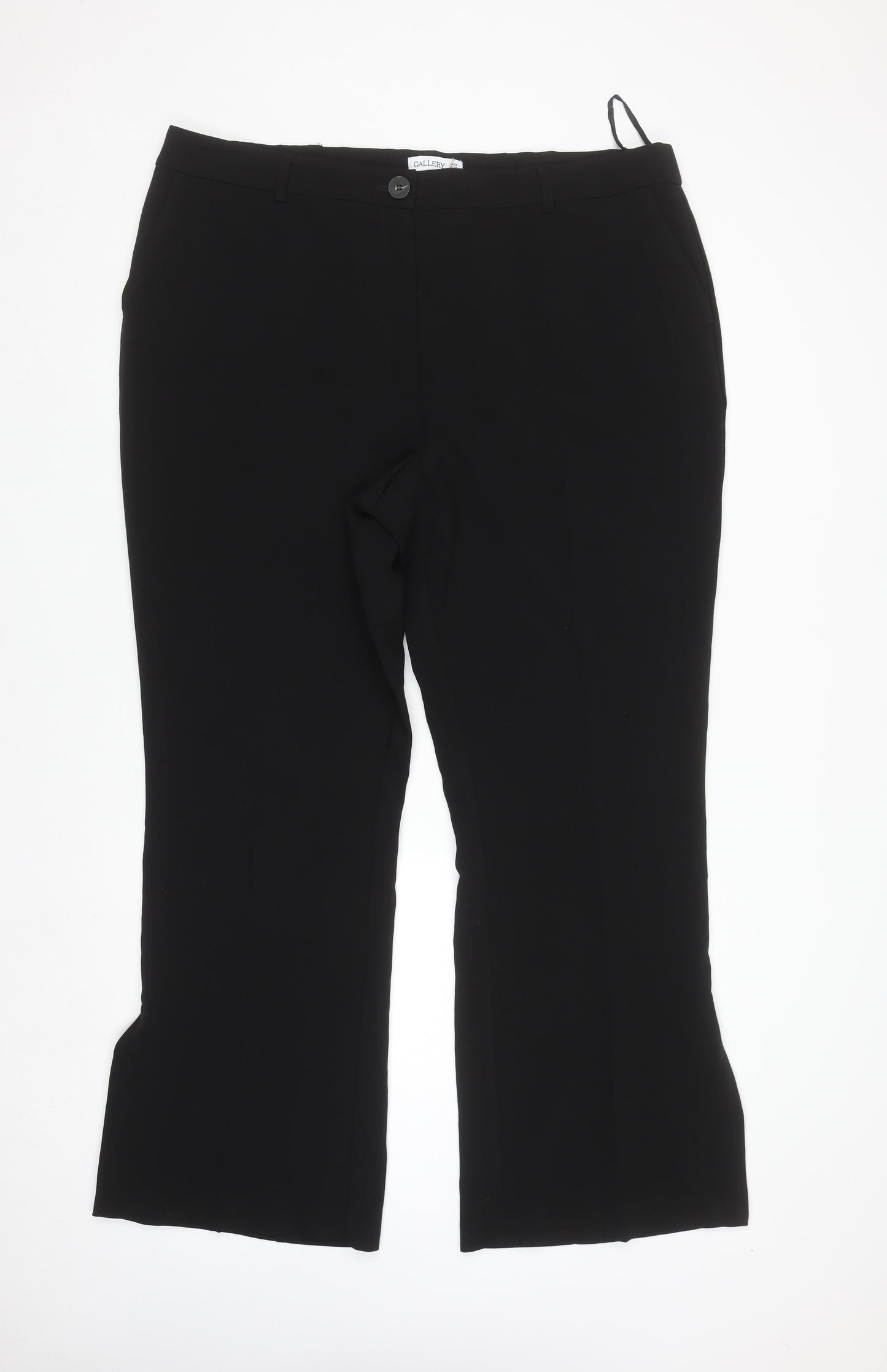 Gallery Womens Black UK 20 Straight Dress Pants Workwear