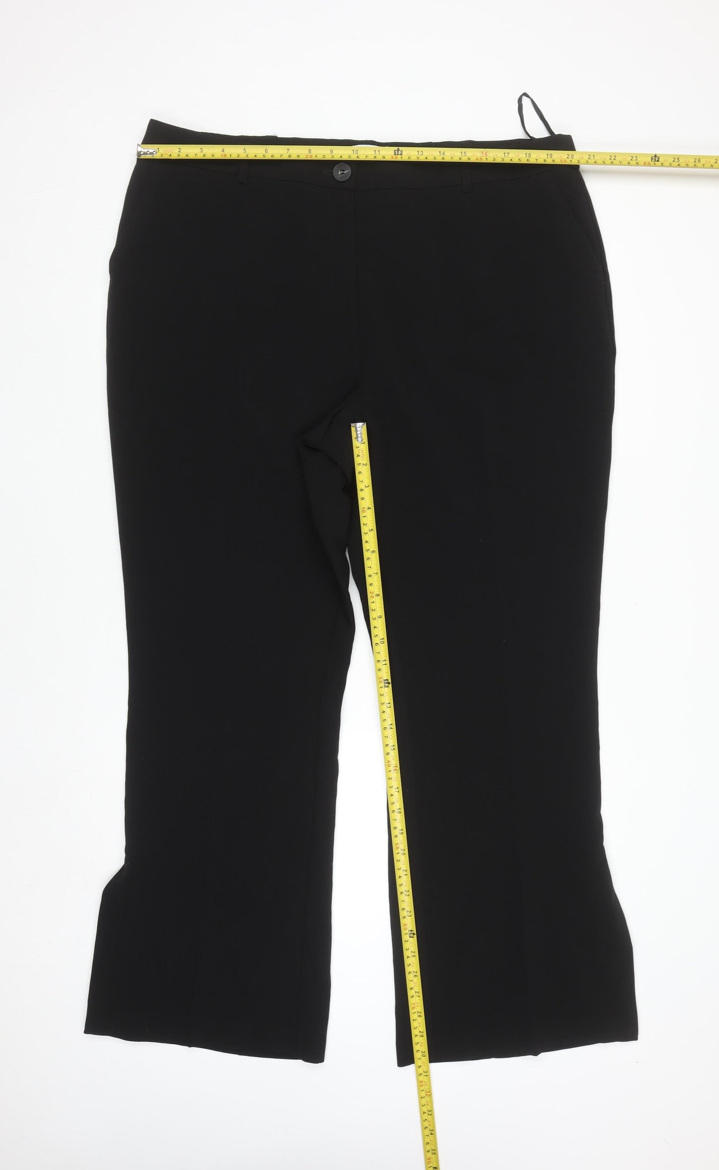 Gallery Womens Black UK 20 Straight Dress Pants Workwear