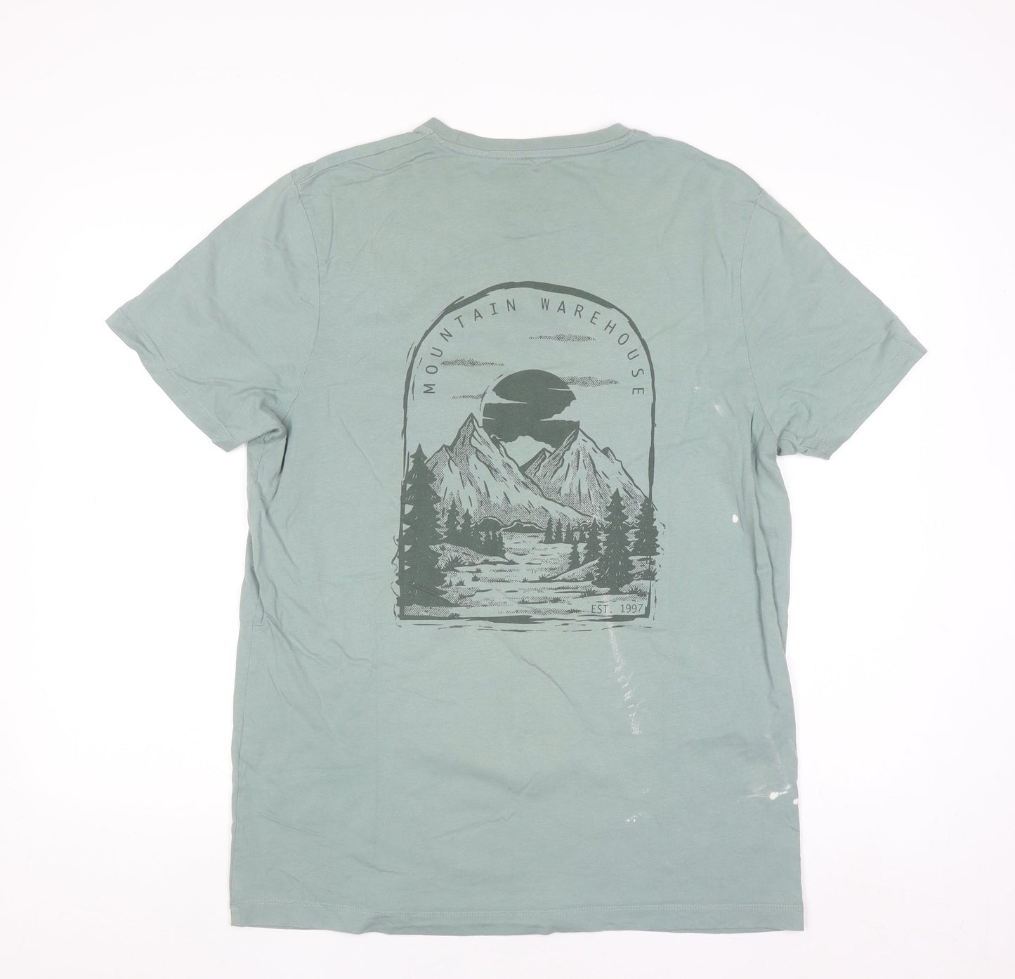Mountain Warehouse Men’s Green Outdoor Graphic T-Shirt Size L Cotton