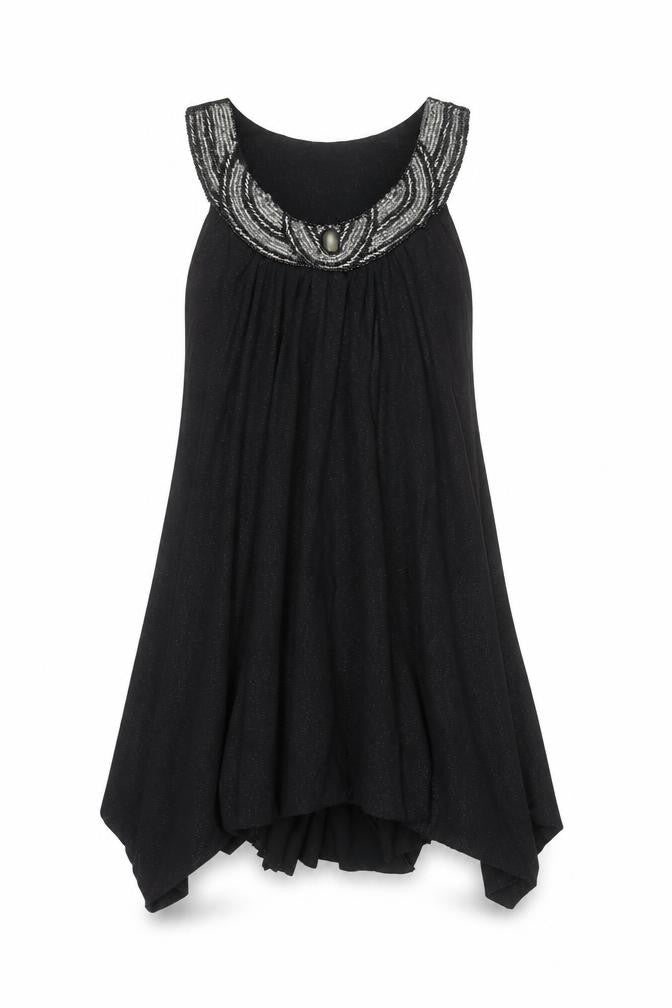 Dunnes Women’s Black Beaded A-Line Sleeveless Party Dress Size 10