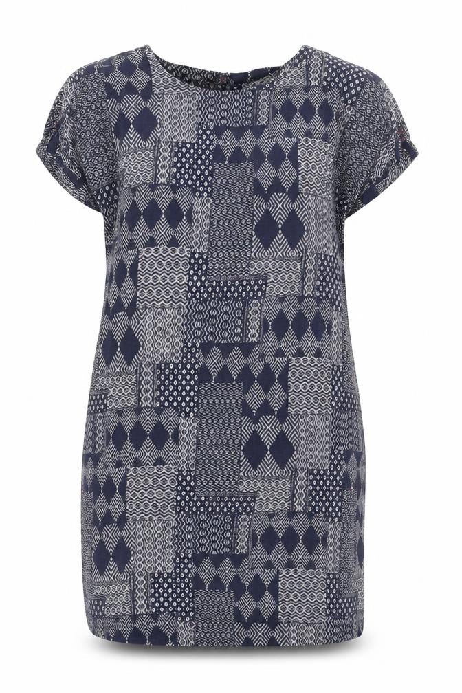 Cecil Women Blue Geometric Shift Dress Size M Viscose