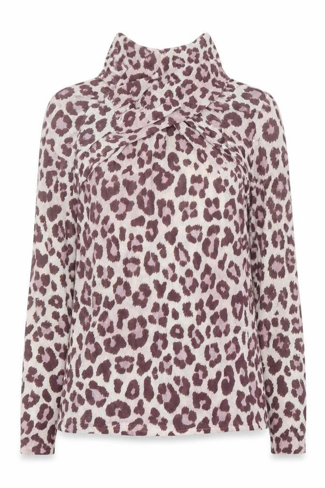 Zara Women’s Multicoloured Animal Print High Neck Blouse Size 8