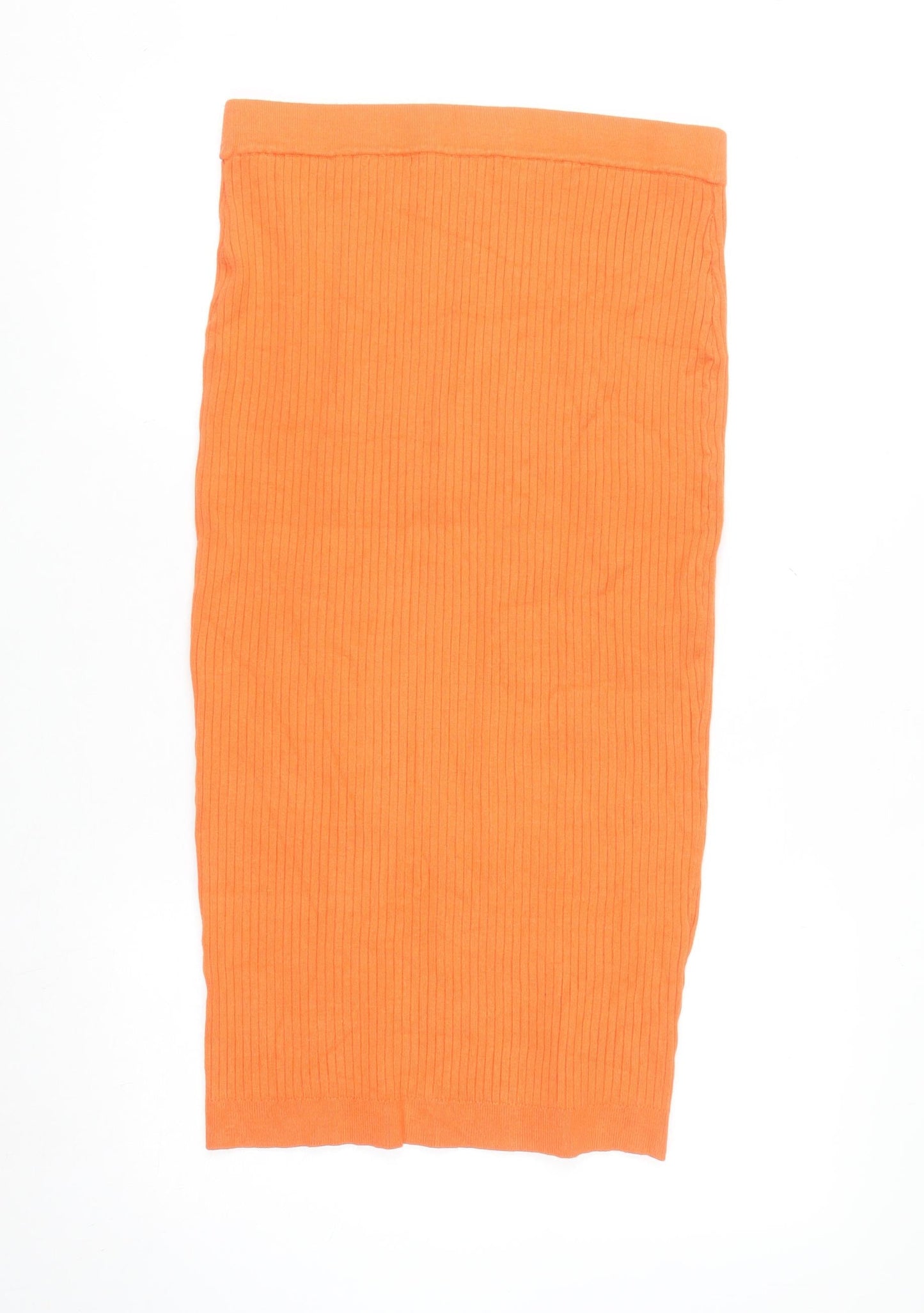 Michelle Keegan Women’s Orange Ribbed Knit Pencil Skirt Size 16