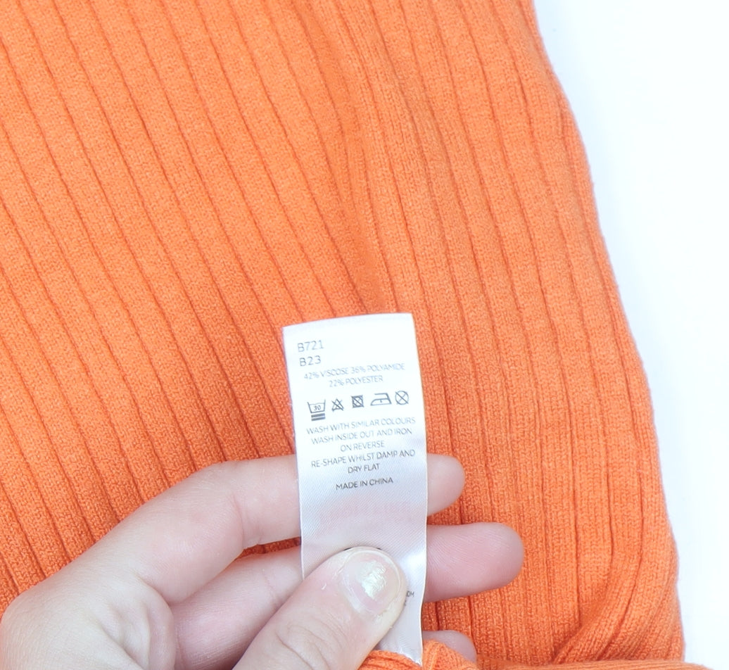 Michelle Keegan Women’s Orange Ribbed Knit Pencil Skirt Size 16