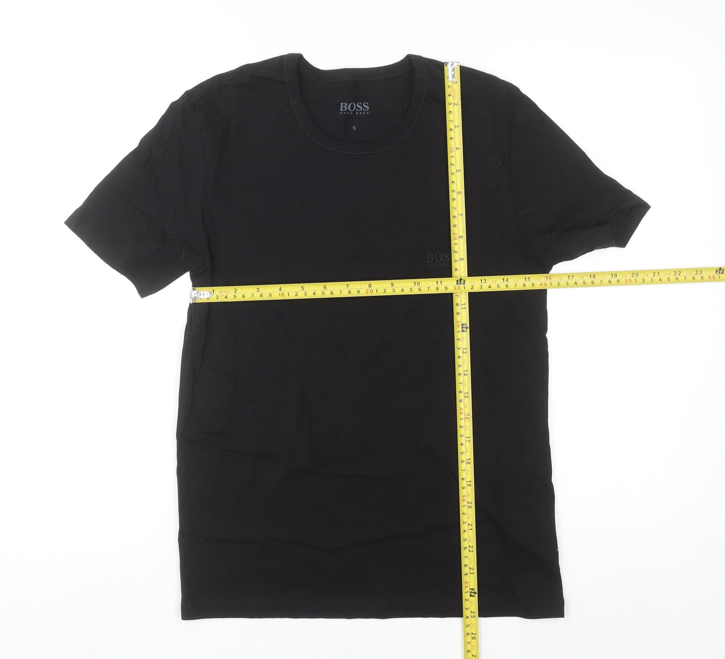 BOSS Men's Black Cotton Crew Neck Short Sleeve T-Shirt Size S