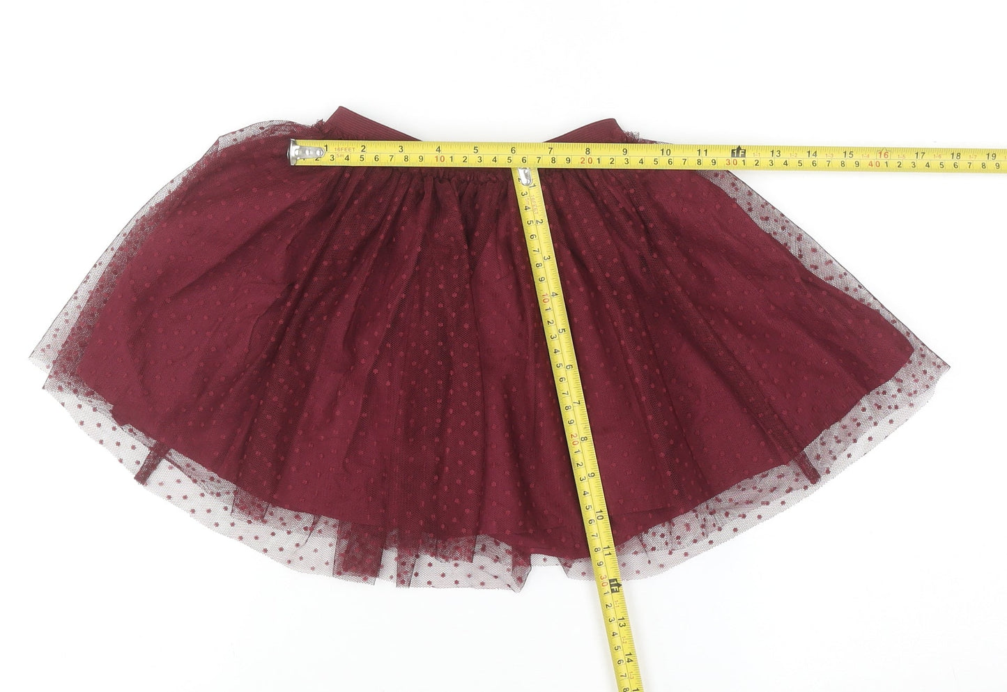 Next Girls Red Tutu Skirt 18-24 Months Party Polka Dot Lined Elastic Waist