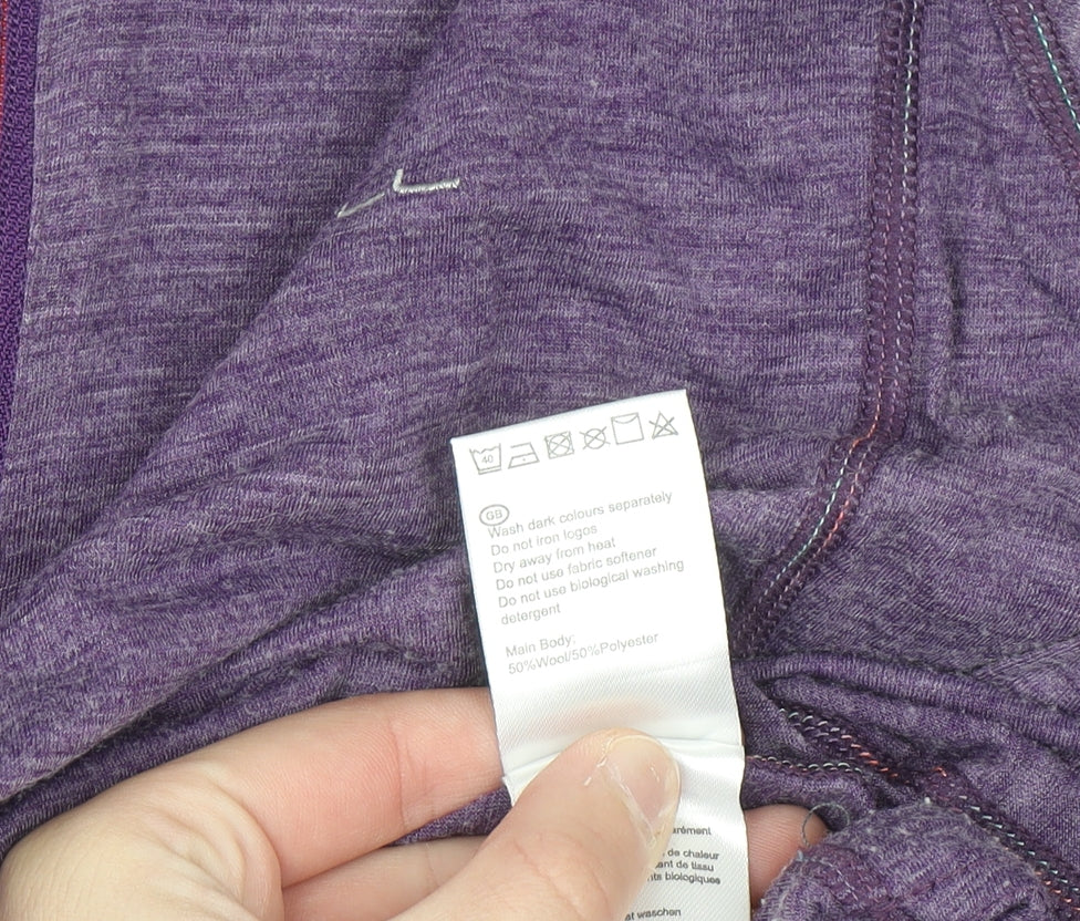 Ronhill Womens Purple Wool Blend 1/2 Zip Pullover Sweatshirt UK 12
