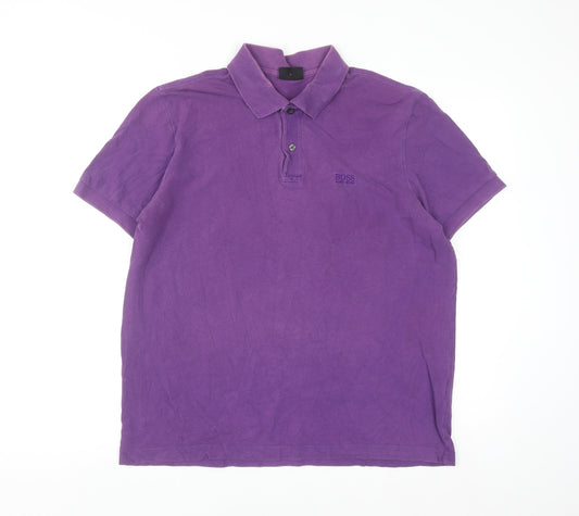 Hugo Boss Men’s Purple Cotton Short Sleeve Polo Shirt Size L