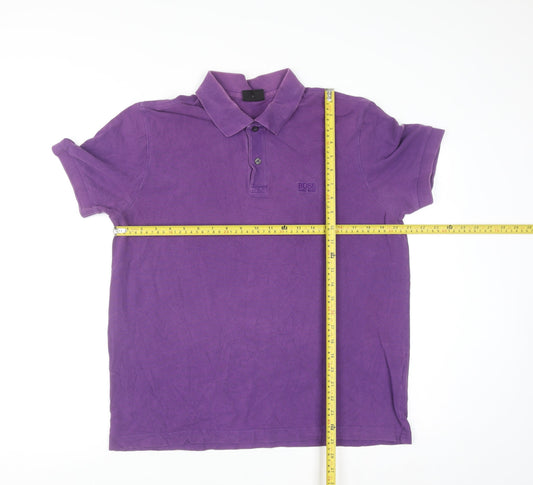 Hugo Boss Men’s Purple Cotton Short Sleeve Polo Shirt Size L
