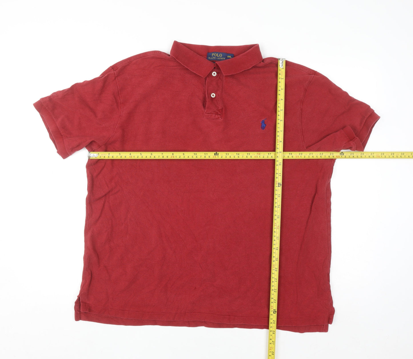 Ralph Lauren Men's Red Slim Fit 2XL Cotton Polo Shirt