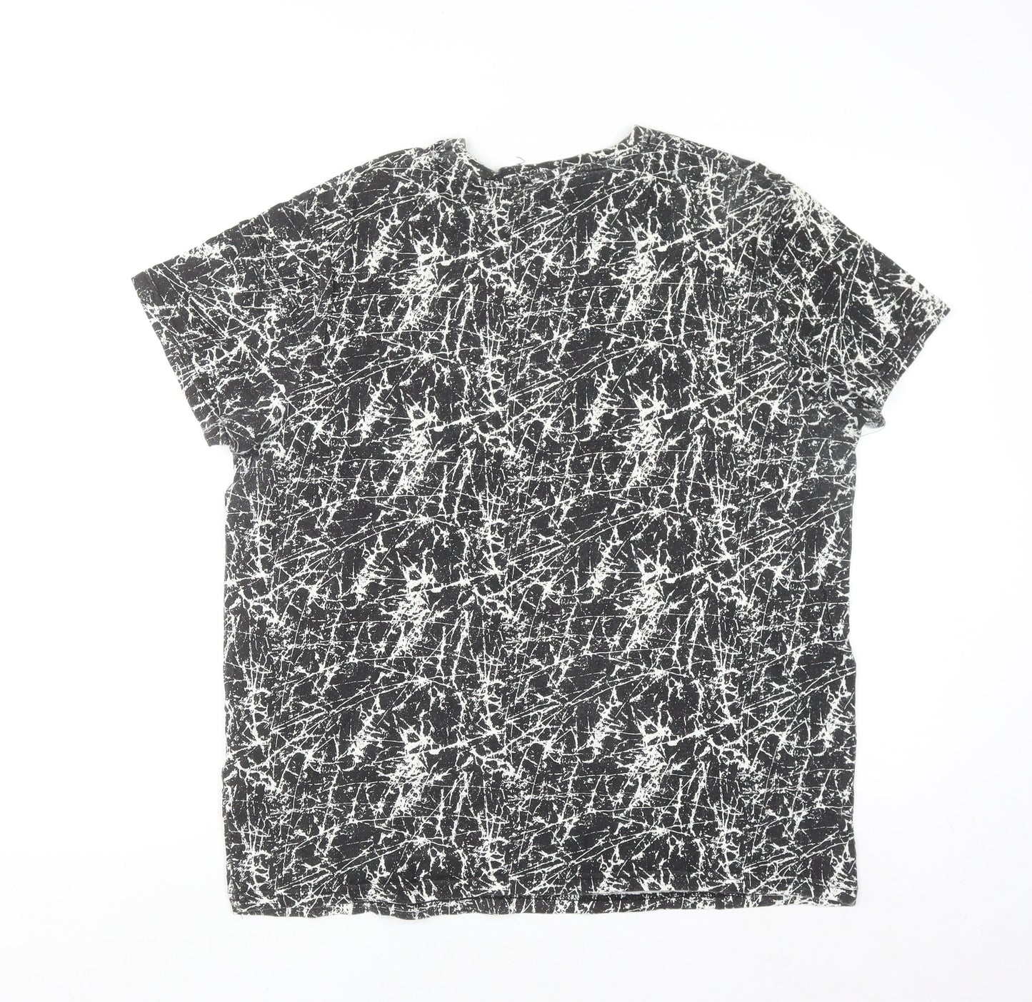 Cedar Wood State Men's Black White Graphic Print Cotton T-Shirt L