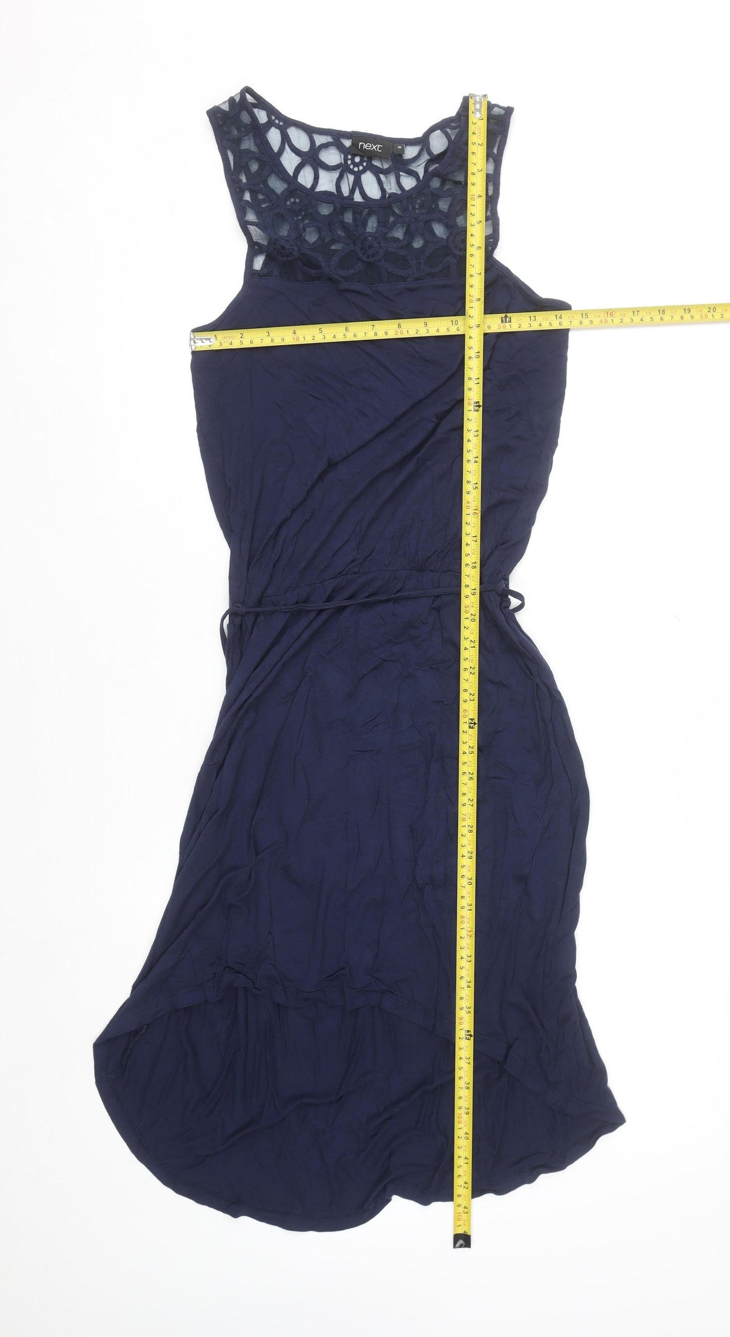 Next Women’s Blue Lace Top Hi-Low Fit & Flare Sleeveless Dress Size 10