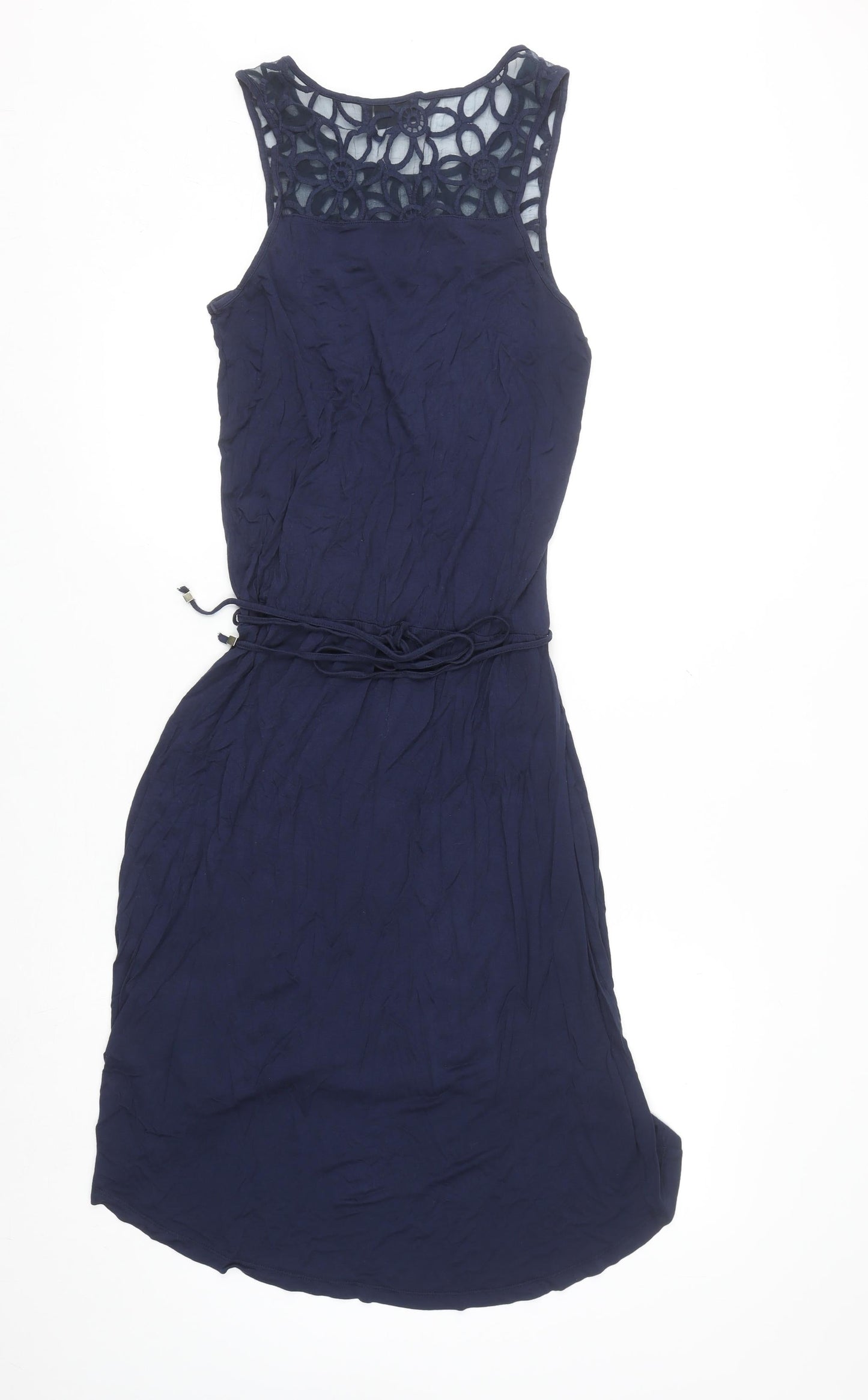 Next Women’s Blue Lace Top Hi-Low Fit & Flare Sleeveless Dress Size 10