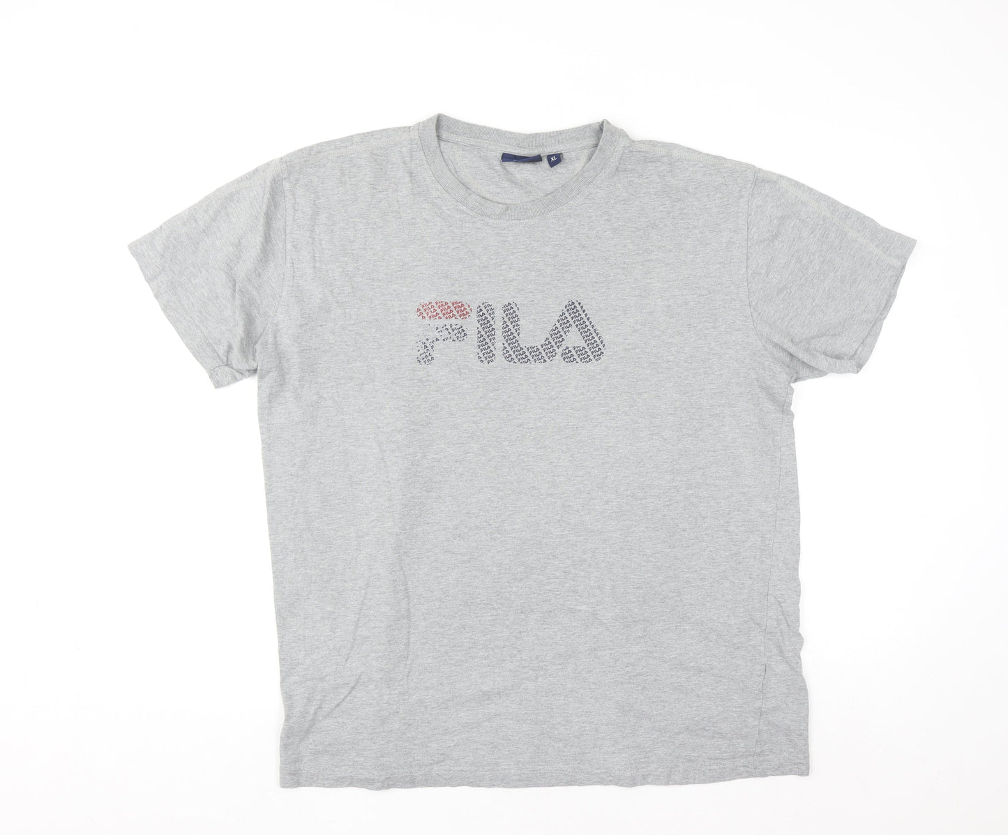 FILA Men's Grey XL Short Sleeve Cotton Graphic T-Shirt