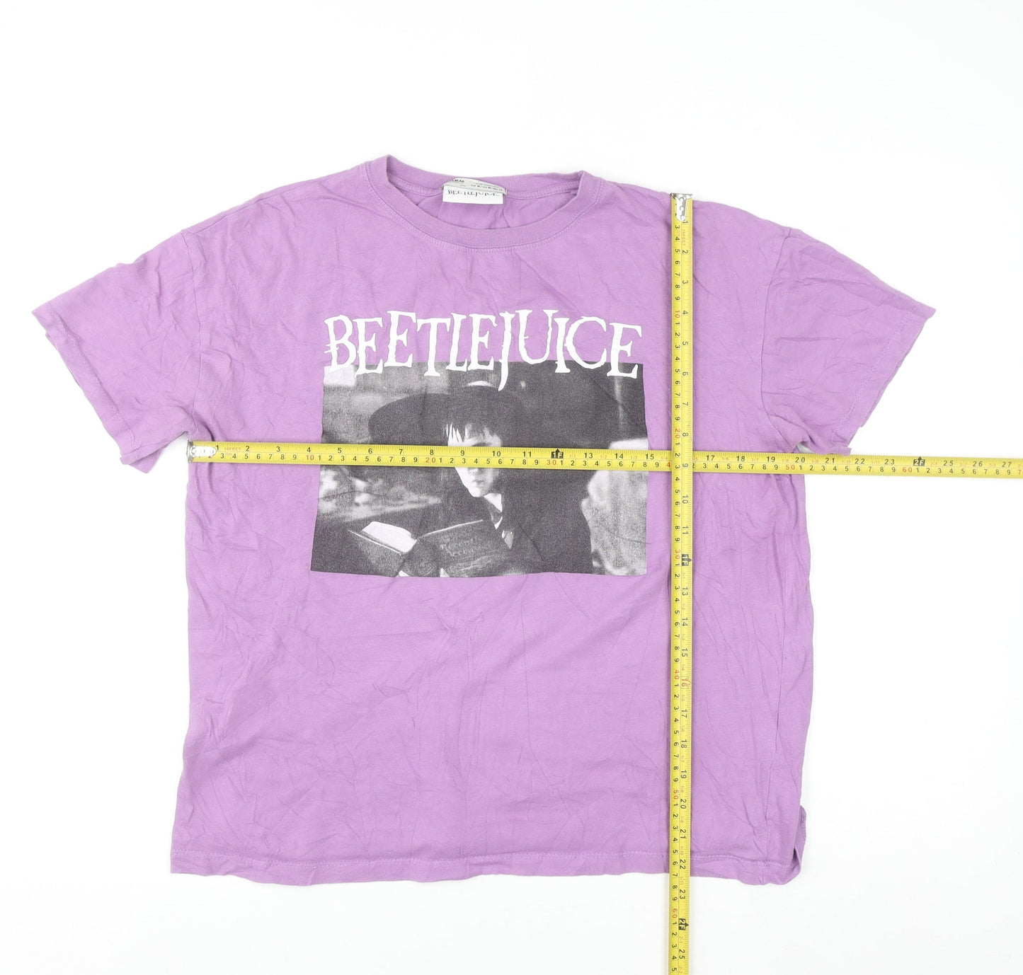Pull & Bear Women Purple Beetlejuice Graphic T-Shirt Size 12