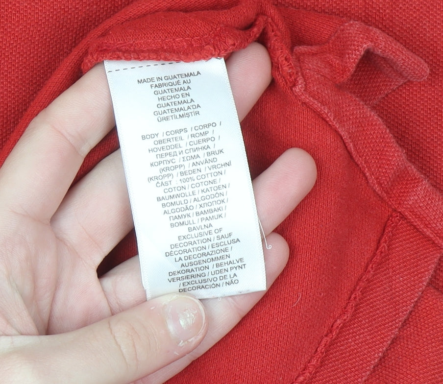 Ralph Lauren Men's Red Custom Slim Fit Polo Shirt Size L