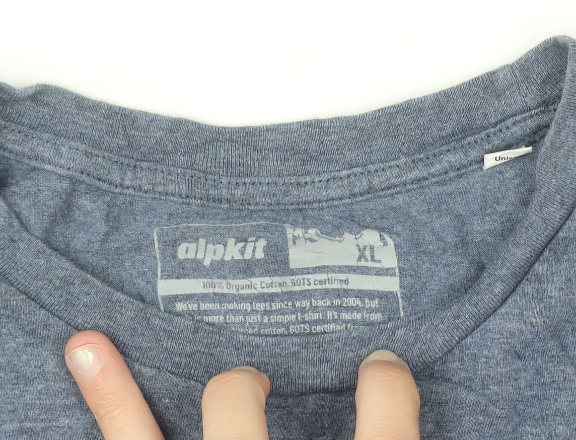Alpkit Men's Blue Organic Cotton XL Crew Neck T-Shirt