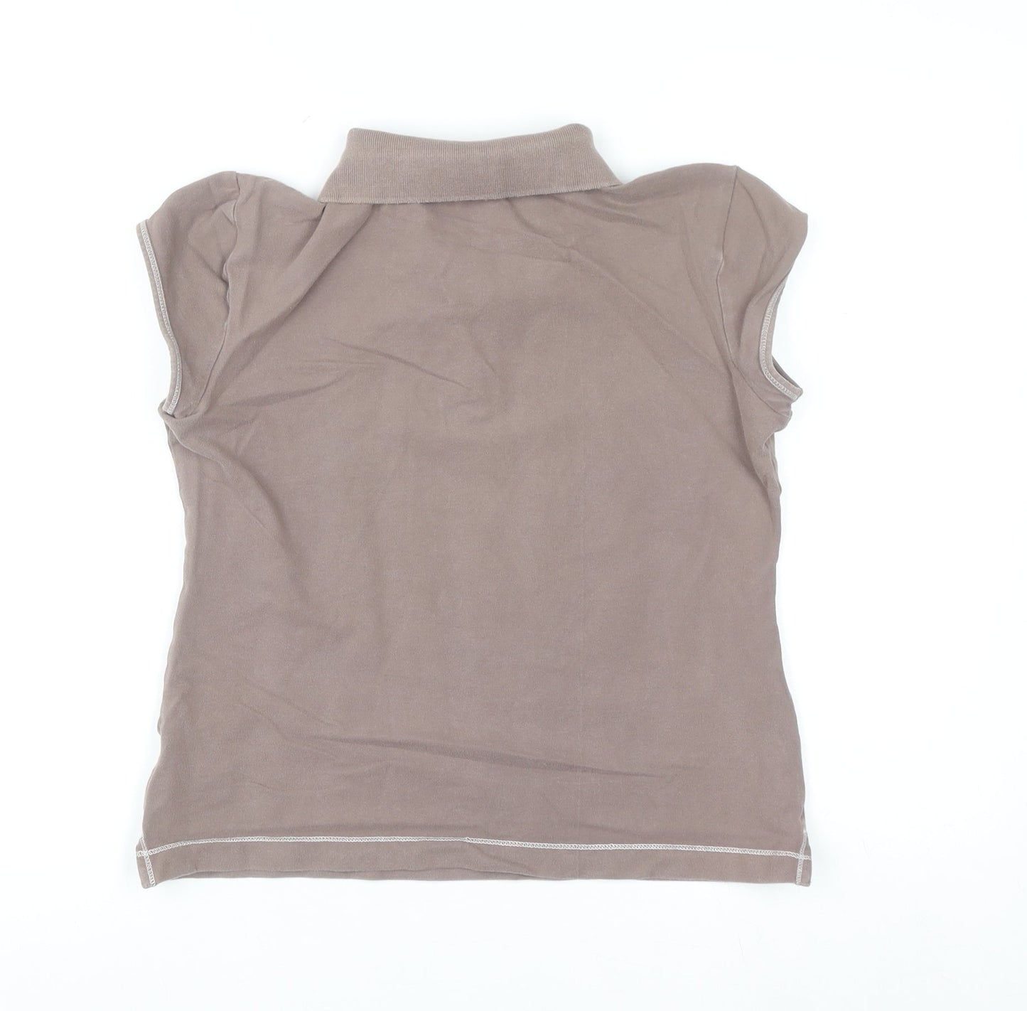 Puma Women's Brown Polo Shirt Size 12 Collared Stretch Casual Top