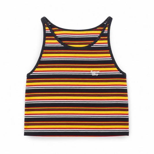 Superdry Womens Multicoloured Striped Cropped Tank Top Size 10