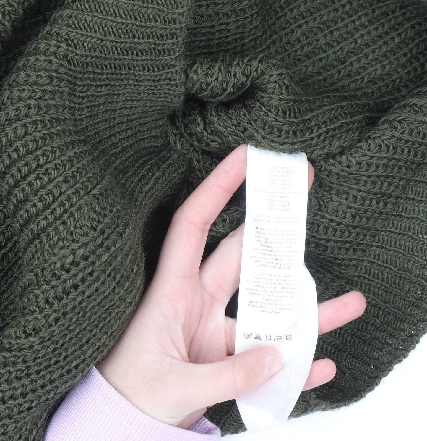 Apricot Women Green Roll Neck Chunky Knit Long Sleeve Pullover Jumper S